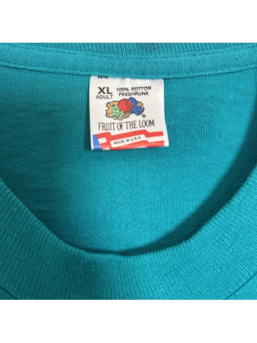 Vtg 90s Country Charm Jewels Gems Fruit Of The Loom Single Stitch Green Tee XL - Picture 10 of 14